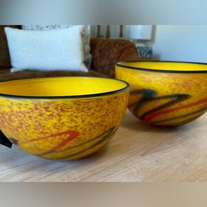 1 - Ioan Nemtoi
"Yellow Matte Bowl, " Hand Blown Glass signed - approx. 9x4.75”
